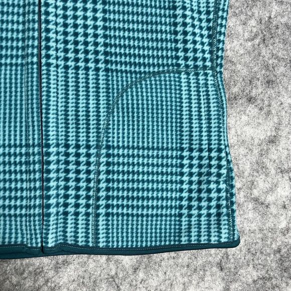 Studio Works Sport Vest Women's M Reversible Full Zip Houndstooth Plaid Blue - Picture 16 of 17